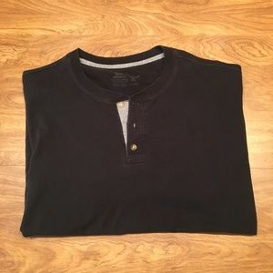 Black Hanes Henley Shirt